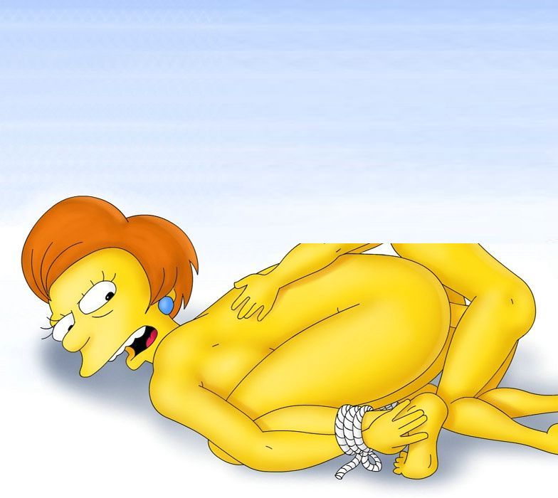 Барт Симпсон трахает в попу свою связанную голую учительницу