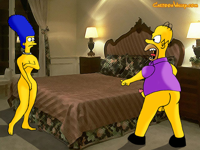 Гомер приказывает Мардж Симпсон встать в позу для собачьего секса 