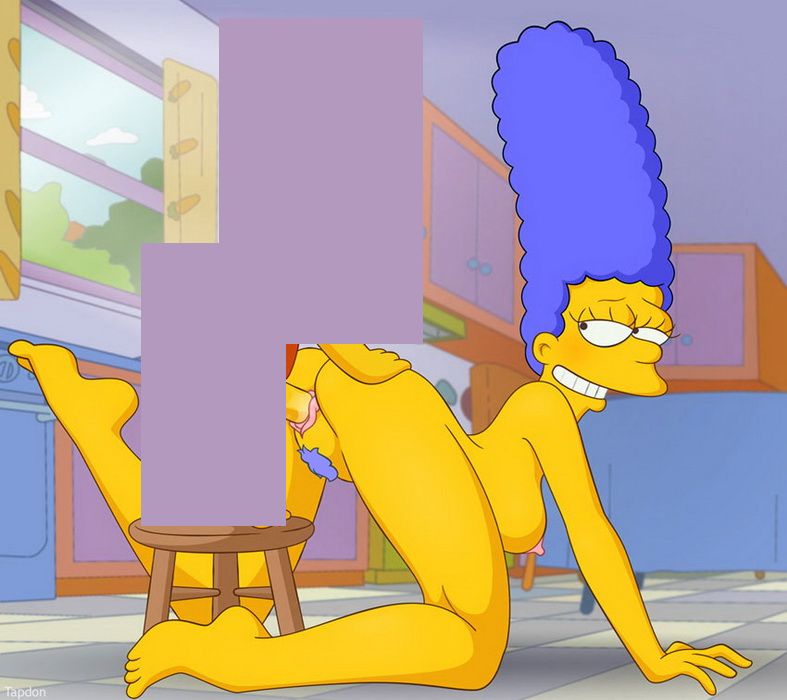 Барт засунул пенис во влагалище голой Мардж Симпсон стоящей раком посреди кухни, эротика Мардж Симпсон 04