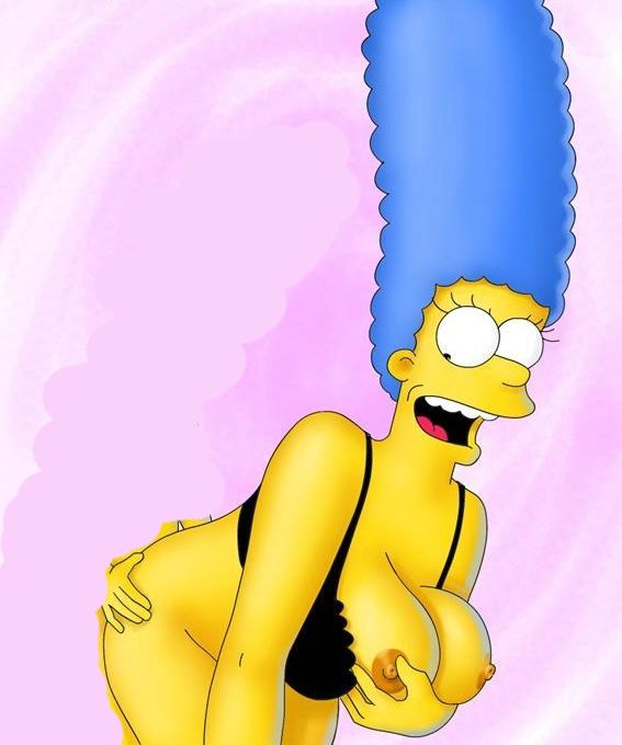 Мардж Симпсон ласкает соски своих сисек пока ей кончают в попку сзади, эротика Мардж Симпсон 10