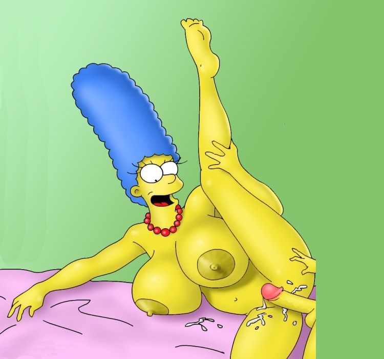 семейный секс Барта и Мардж Симпсонов в позе при сексе на боку задрав одну ногу, голая Мардж Симпсон 03