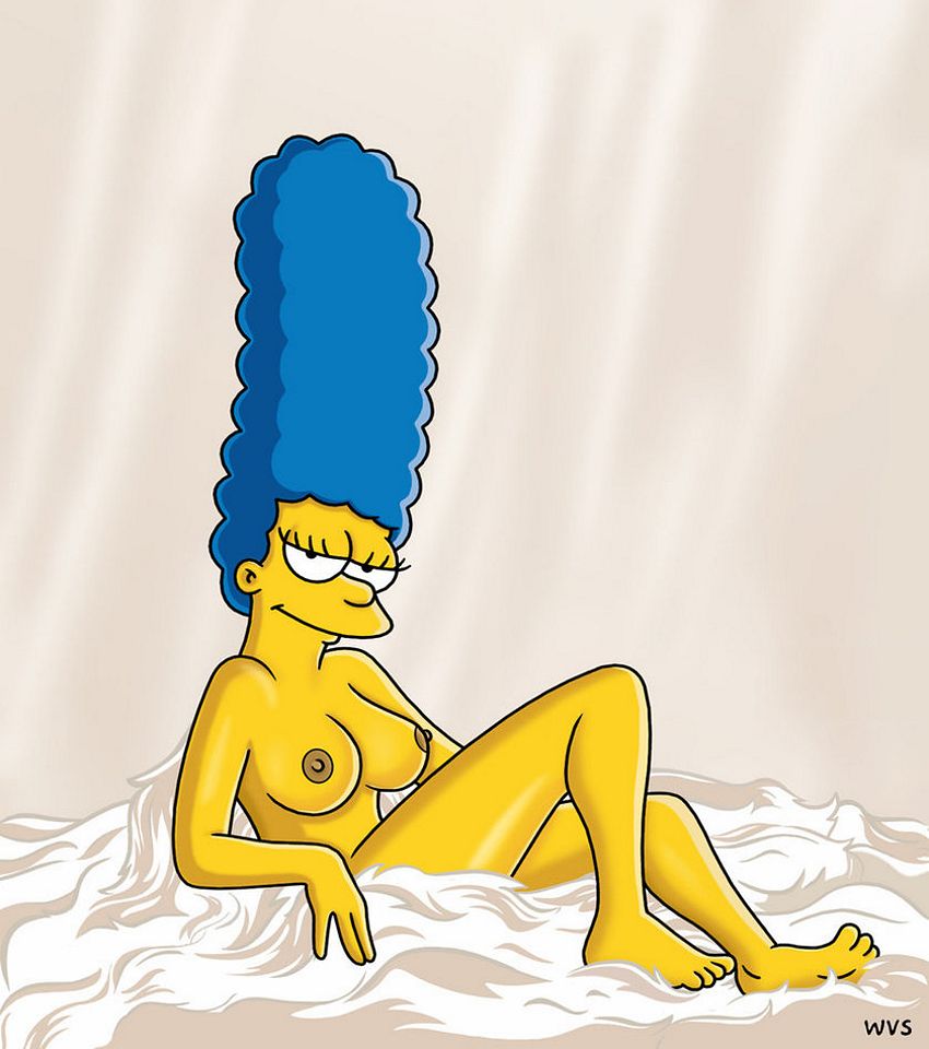 Мардж с большими сиськами в постели, сисястая Мардж Симпсон рисунок 04