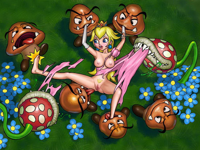 Принцессу раздевают ходячие грибы. Марио порно картинка 18