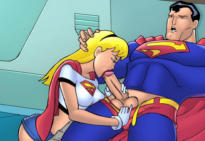 Супергерл делает минет Супермену, картинка Супермен порно