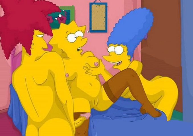 Симпсоны эротика, Мардж Симпсон трахает мультяшку вместе с неудавшимся убийцей своего сына  