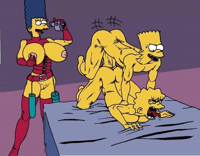 Симпсоны эротика, Мардж Симпсон снимает на камеру любительское эротика, как Барт жестко трахает в анус Лизу