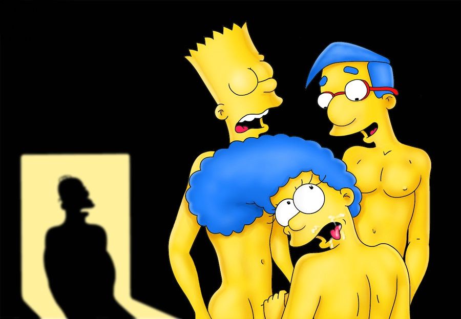 Симпсоны эротика, Гомер Симпсон застает свою жену Мардж голышом сосущую члены своему сыну и его приятелю