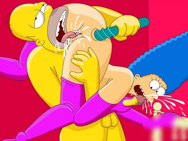 Симпсоны эротика, Гомер Симпсон трахает Мардж вибратором в анус