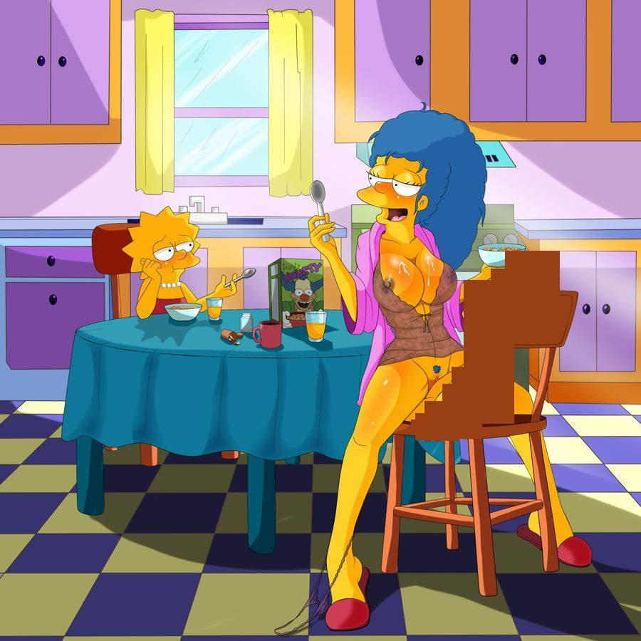 семейный завтрак Лизы, Барта и Мардж Симпсон