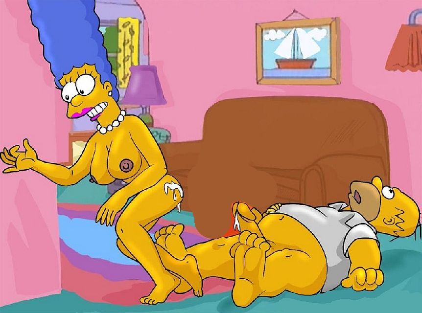 Симпсоны эротика, Гомер спустил на глазах у Барта обляпав спермой всю попу его мамы Мардж Симпсон  