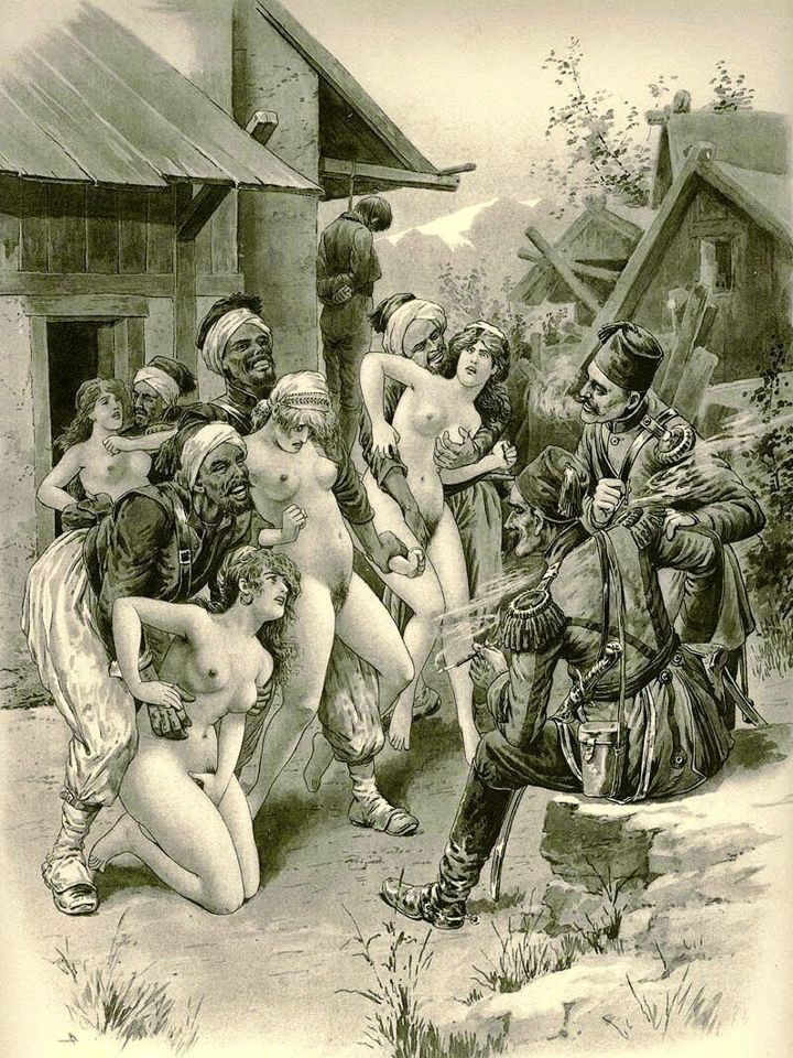мусульмане и христианские рабыни, картинка эротической графики