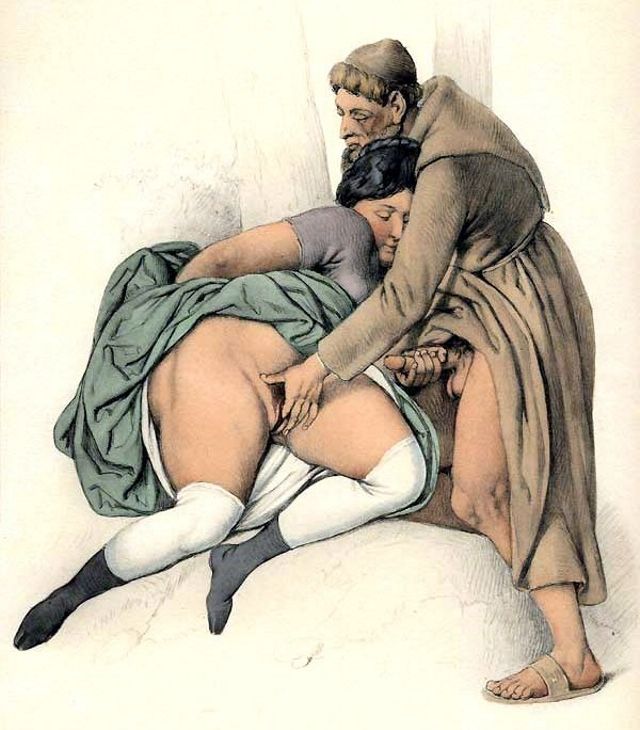 старик и дева, картинка эротической графики