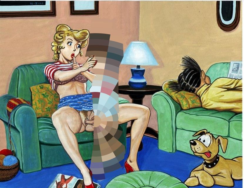 секс мамы с соседским парнем, эротический рисунок секса мамы