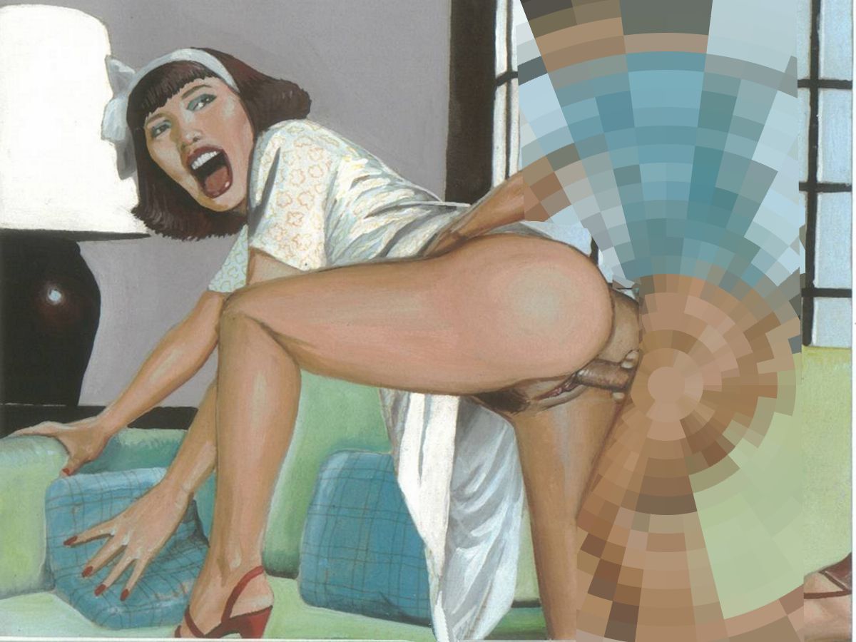 неожиданный секс домохозяйки в халате, эротический рисунок анала голой мамы