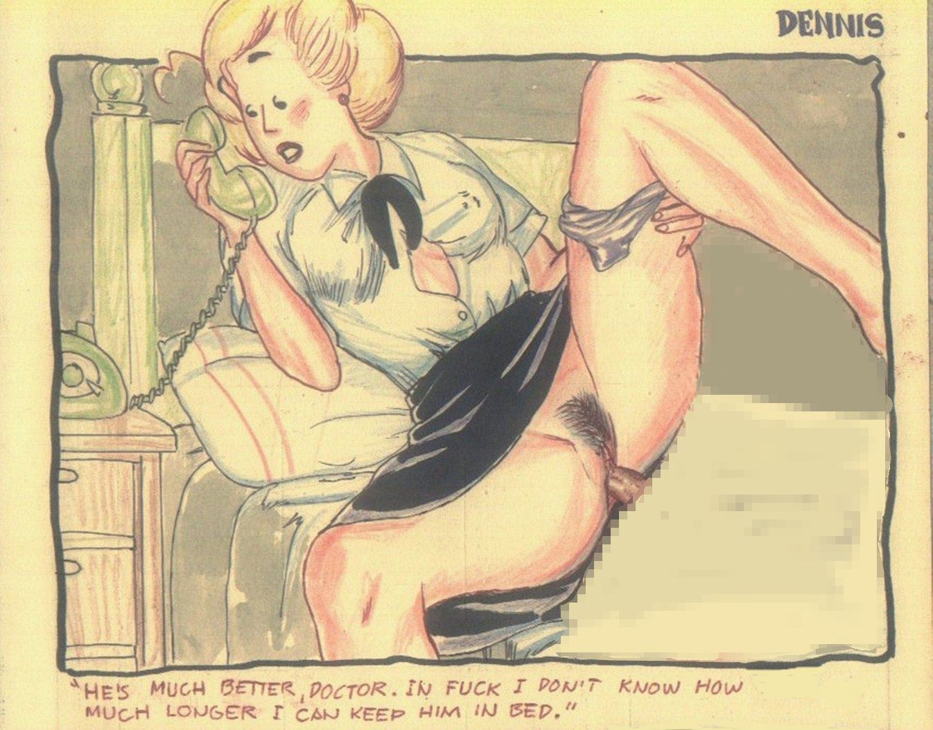 секс мамы из мультика Денис-непоседа, эротический рисунок группового секса мам