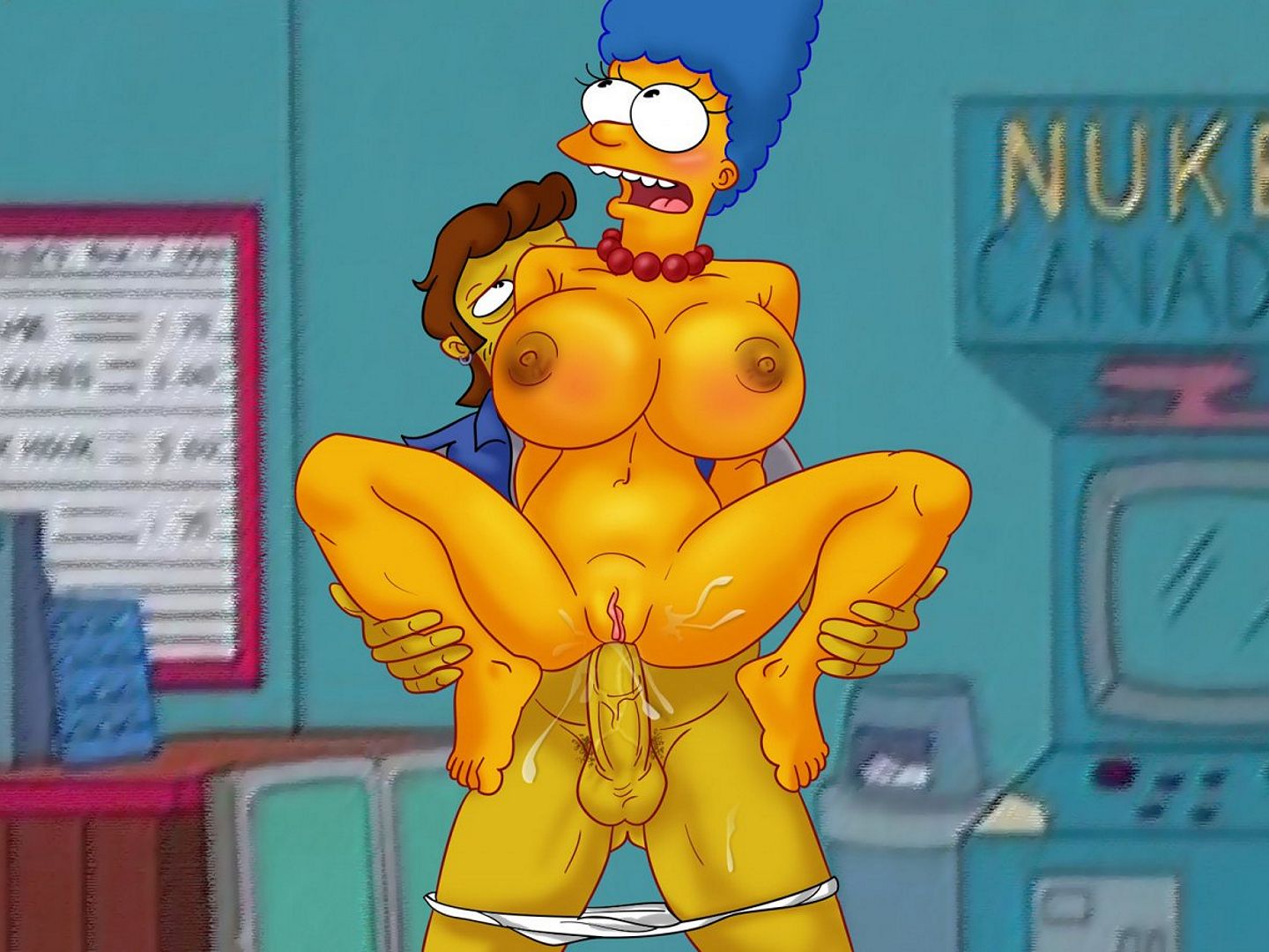 голая Мардж в баре, новые порно Симпсоны рисунок 25
