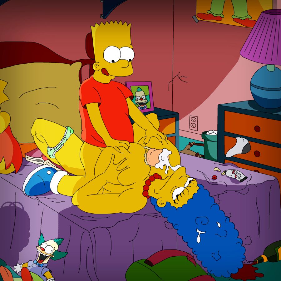 разжиревший с годами Барт кончил в рот Мардж Симпсон сквозь толстые сиськи его мамаши, новые порно Симпсоны рисунок 31