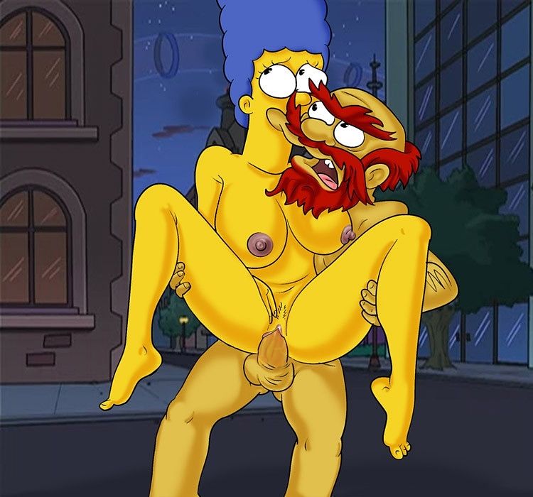 Вилли наяривает Мардж прямо на улице города, новые порно Симпсоны рисунок 38