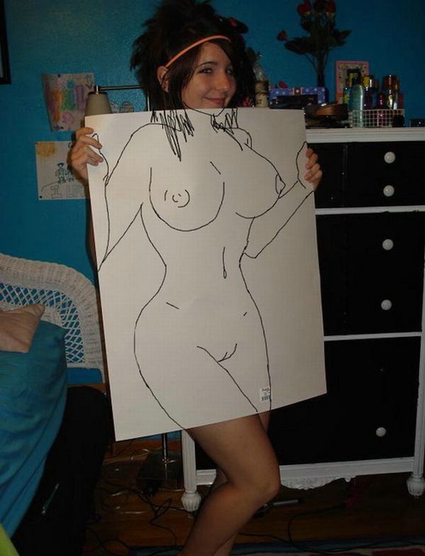 бодиарт в чистом виде. рисунок тела обнаженной девушки на чистом листе бумаги во все тело