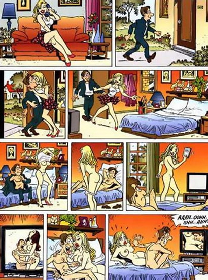 порнофильм. комикс о вреде порно видео во время секса. порноприкол