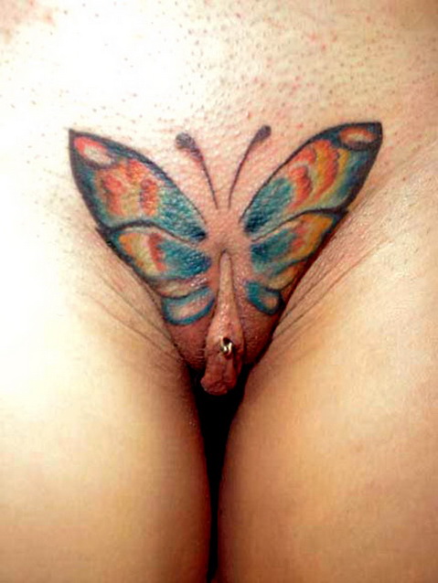 татуировка бабочка на женской вагине, тату бикини, женская татуировка фото