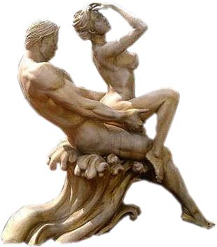 скульптура с изображением секса в позе наездница в положении сидя задом к партнеру