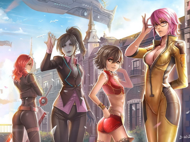 команда девушек шпионок из параллельного мира, магия аниме