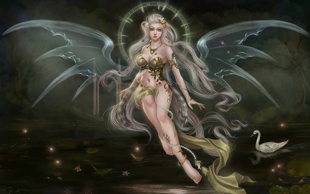 эльфийская принцесса с крыльями, фэнтези девушка воин