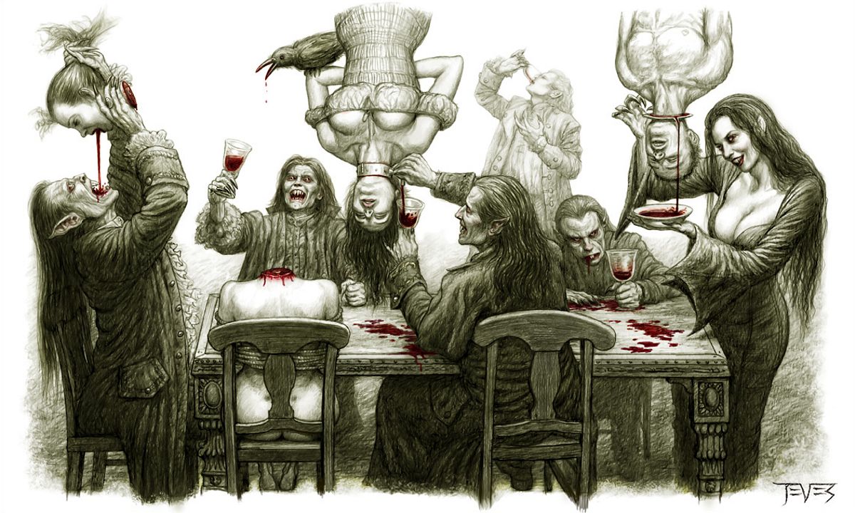 вечеринка вампиров с еще живыми бурдюками крови
