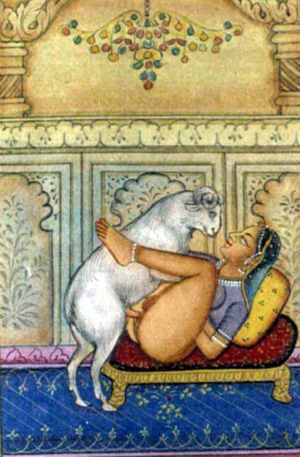 индийская миниатюра секс женщины с бараном