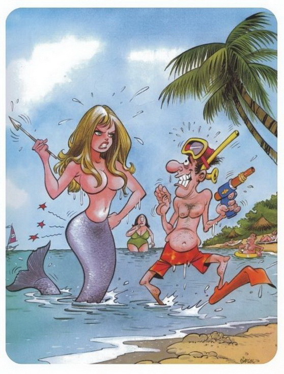 подводная охота. порно картинка комикс 