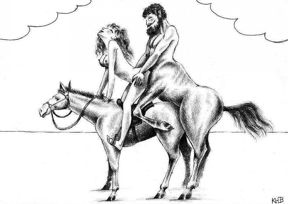 для кентавра идеальным сексуальным партнером может быть только голая всадница на лошади
