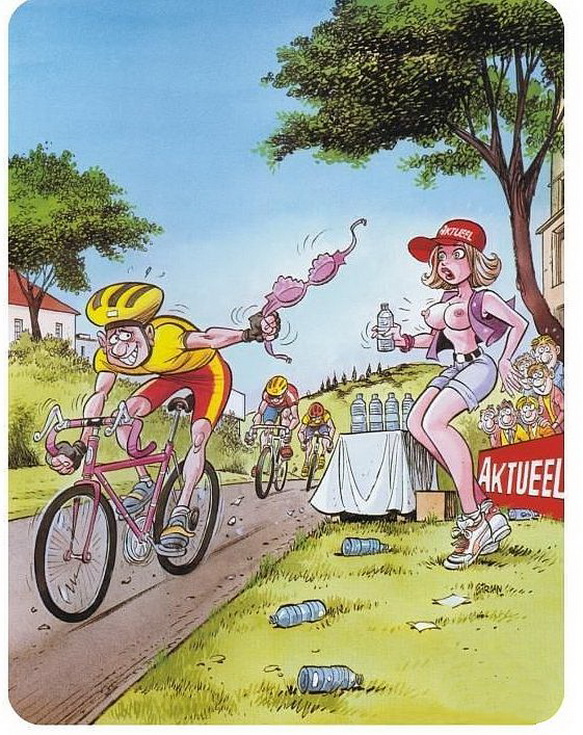 велогонка. картинка-комикс эро арт 