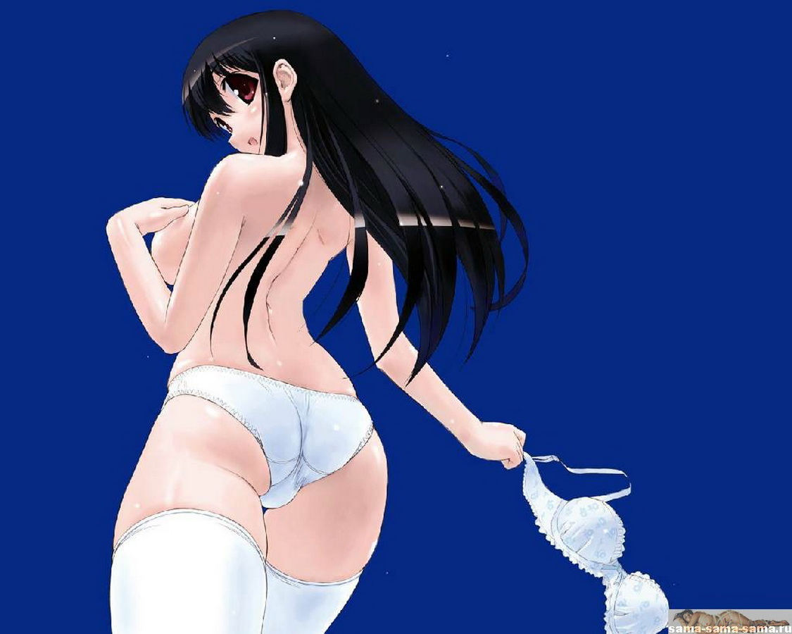 голая девушка аниме с толстой попкой. заставка Аниме для рабочего стола