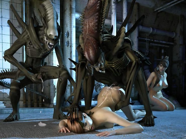 картинка аниме секс с монстрами, инопланетные монстры сношают человеческих девушек