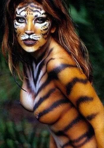 Тигрица, body art