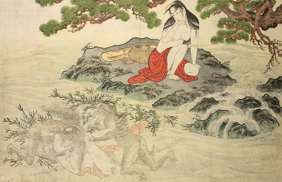 илююстрация к соннику по фен-шуй - китайская гравюра колдунья и вызванные демоны наказывают соперницу