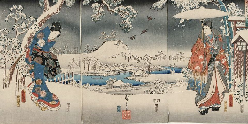 илююстрация к соннику по фен-шуй - китайская гравюра холодные сумерки