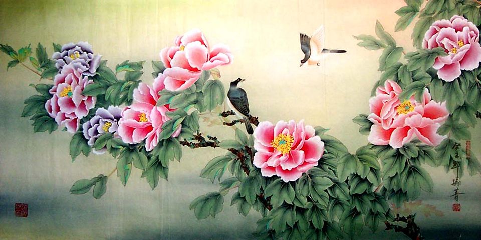 илююстрация к соннику по фен-шуй - китайская гравюра цветущее дерево