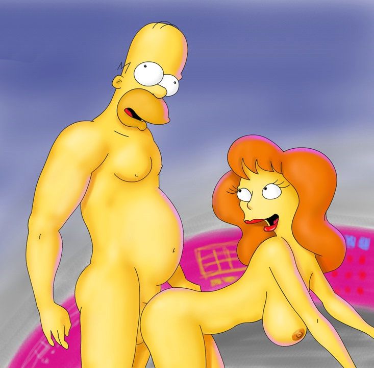 Гомер Симпсон трахает сзади голую соселку 
