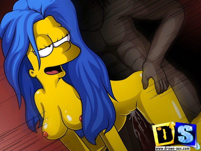 секс Мардж Симпсон с негром, приятелем Гомера 