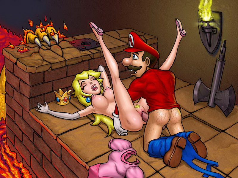 Марио трахает Принцессу в офицерской позе секса. Марио порно картинка 15