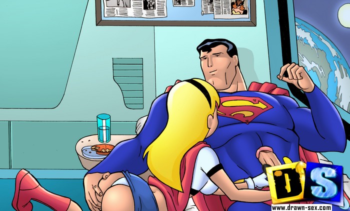 Супергерл дрочит член Супермену, картинка Супермен порно