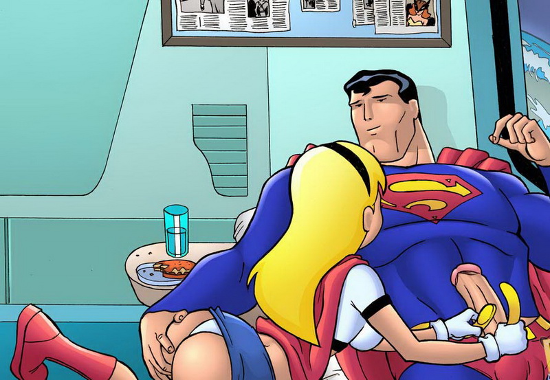 Супергерл ласкает пенис Супермена, картинка Супермен порно