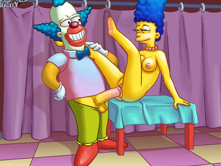 Симпсоны эротика, голая Симпсон в сексе с клоуном