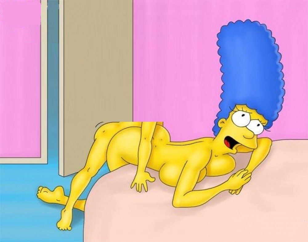 Барт Симпсон застает свою голую маму Мардж подставившей толстую попу его приятелю Милхаусу прямо на супружеской кровати