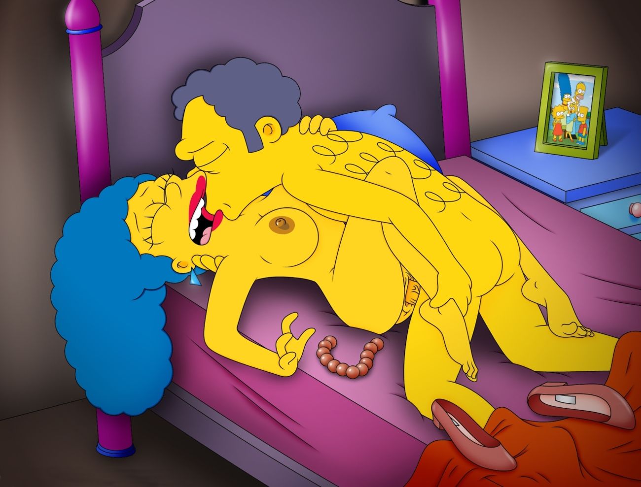 порно Симпсоны.  Мардж Симпсон изменяет Гомеру с его приятелем Мо Сизлаком  