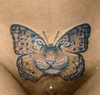 тигр-бабочка, тату бикини, женская татуировка фото